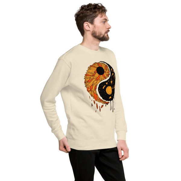 Yin Yang Sweatshirt Orange and Black | Fall Crew Neck Sweatshirt - Image 6