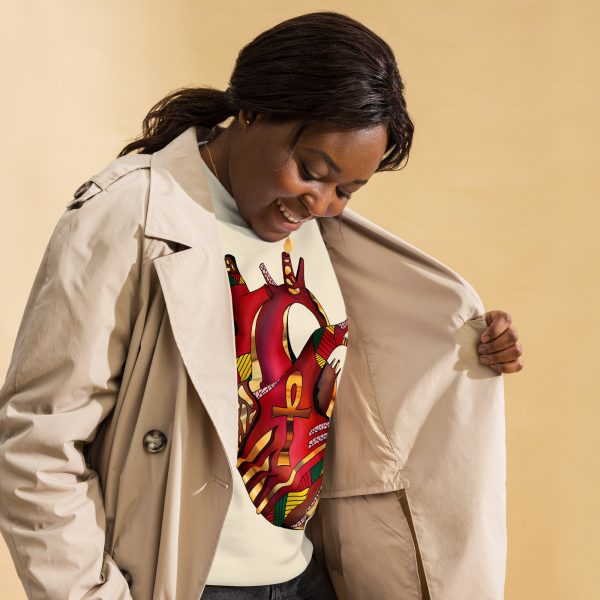 Heart Drawing “Melanin Heart” Heart Sweatshirt - Image 4
