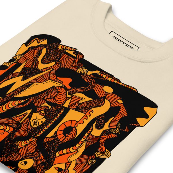 Orange & Black Abstract Sweatshirt "Wave of Thoughts No. 4" | Abstract Fall Fashion Pullover - Image 5