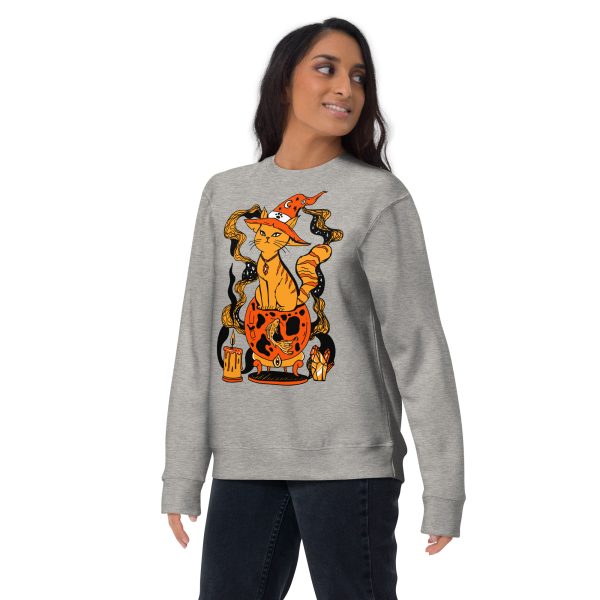 Orange Cat Sweatshirt “Magical Cat of Fortune” Cat Mom Sweatshirt - Image 3