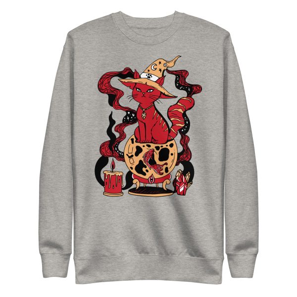 Red Cat Drawing “Magical Cat of Fortune” Cat Sweatshirt - Image 7