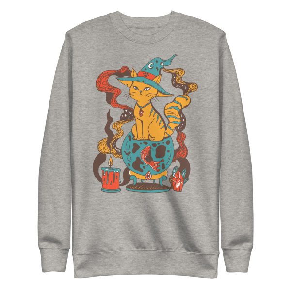 Cafe Cat Drawing “Magical Cat of Fortune” Cat Sweatshirt - Image 8