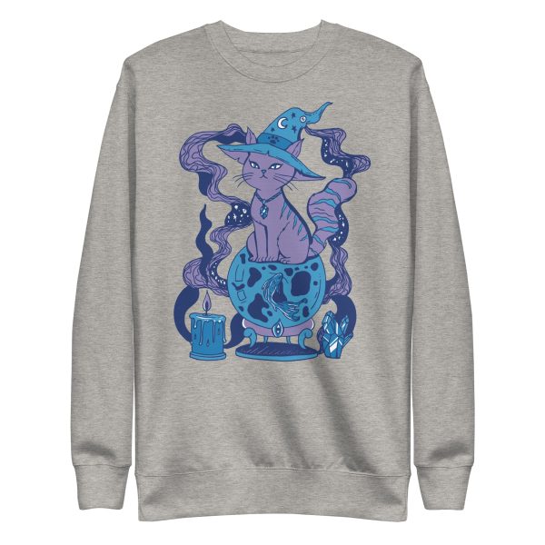 Mountain Blue Cat Drawing “Magical Cat of Fortune” Cat Sweatshirt - Image 6