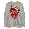 Heart Drawing “Musical Heart No.2” Red and Cream Heart Sweatshirt - Image 8
