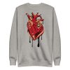 Heart Drawing “Musical Heart” Red and Cream Heart Sweatshirt - Image 8