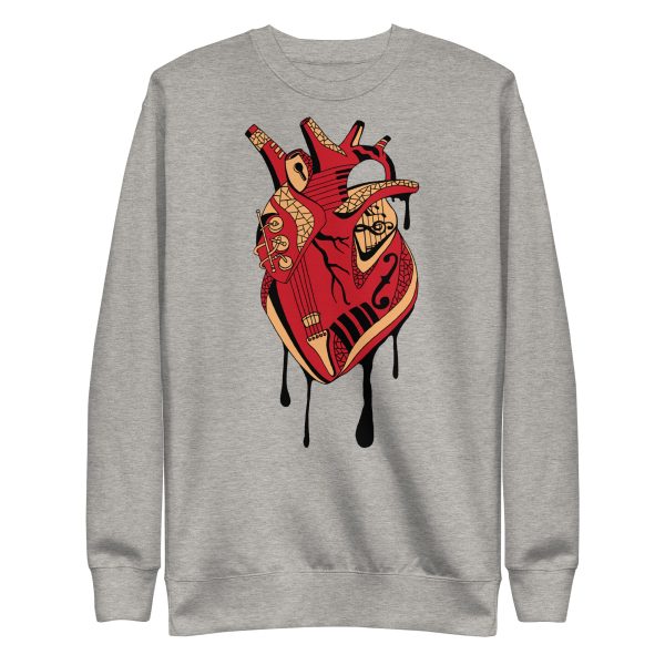 Heart Drawing “Musical Heart” Red and Cream Heart Sweatshirt - Image 8