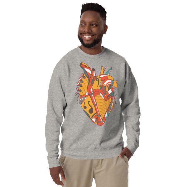 Cafe Heart Drawing “Musical Heart No. 2” Heart Sweatshirt - Image 5