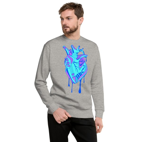 Blue Heart Drawing “Musical Heart” Heart Sweatshirt - Image 4