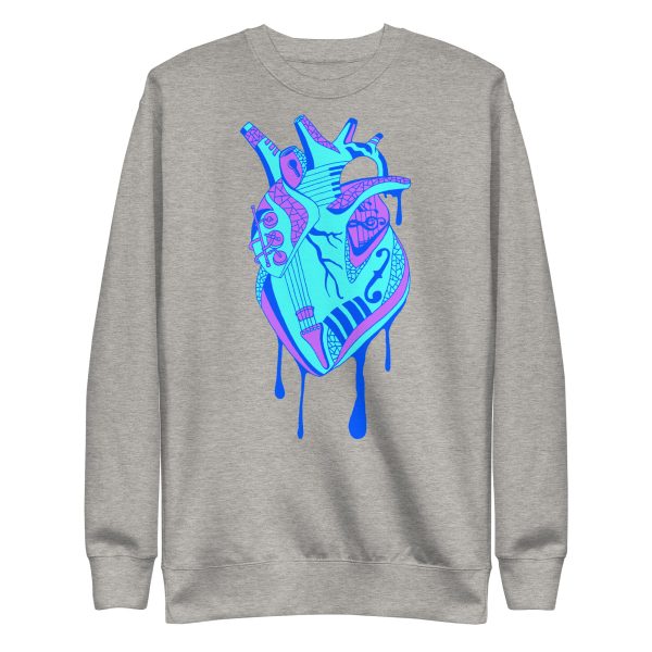 Blue Heart Drawing “Musical Heart” Heart Sweatshirt - Image 7