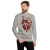 Heart Drawing “Vintage Coffee Musical Heart No. 2” Graphic Heart Sweatshirt - Image 4