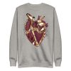 Heart Drawing “Vintage Coffee Musical Heart No. 2” Graphic Heart Sweatshirt - Image 11