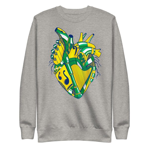Heart Drawing “Brazil Musical Heart No. 2” Heart Sweatshirt - Image 11