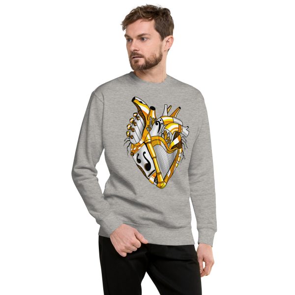 Guardian Gold Heart Drawing “Musical Heart No. 2” Heart Sweatshirt - Image 4