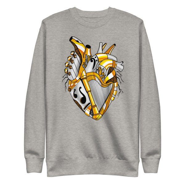 Guardian Gold Heart Drawing “Musical Heart No. 2” Heart Sweatshirt - Image 9