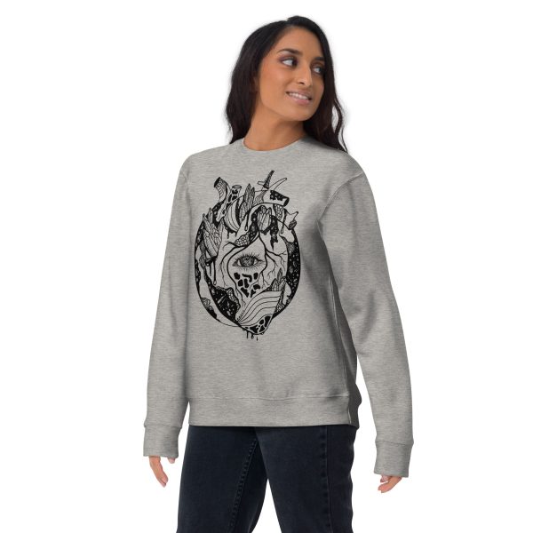 Heart Drawing "Cosmic Heart” Heart Sweatshirt - Image 4