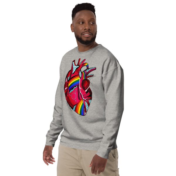 Heart Drawing "Pride Heart” Graphic Heart Sweatshirt - Image 6