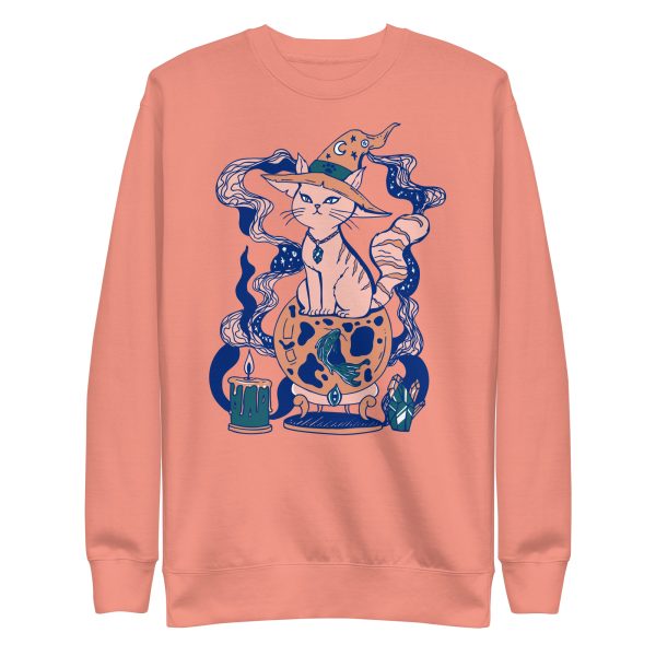 Pink Cat Drawing “Magical Cat of Fortune” Cat Sweatshirt