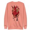 Heart Drawing “Musical Heart” Red and Cream Heart Sweatshirt - Image 7