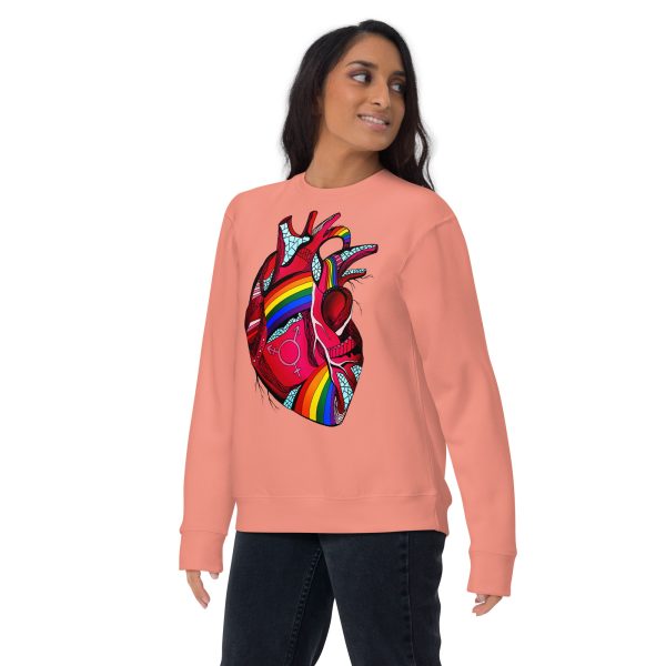 Heart Drawing "Pride Heart” Graphic Heart Sweatshirt - Image 5