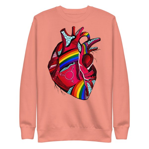 Heart Drawing "Pride Heart” Graphic Heart Sweatshirt - Image 15