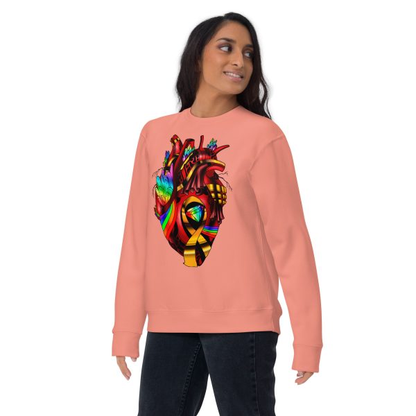 Heart Drawing "Pride Awareness Heart” Heart Sweatshirt - Image 5