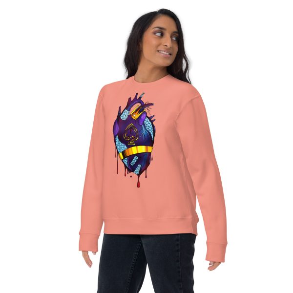 Heart Drawing "Royal Heart” Heart Sweatshirt - Image 4