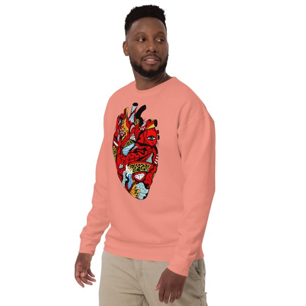 Heart Drawing “Transparent Heart” Heart Sweatshirt - Image 3