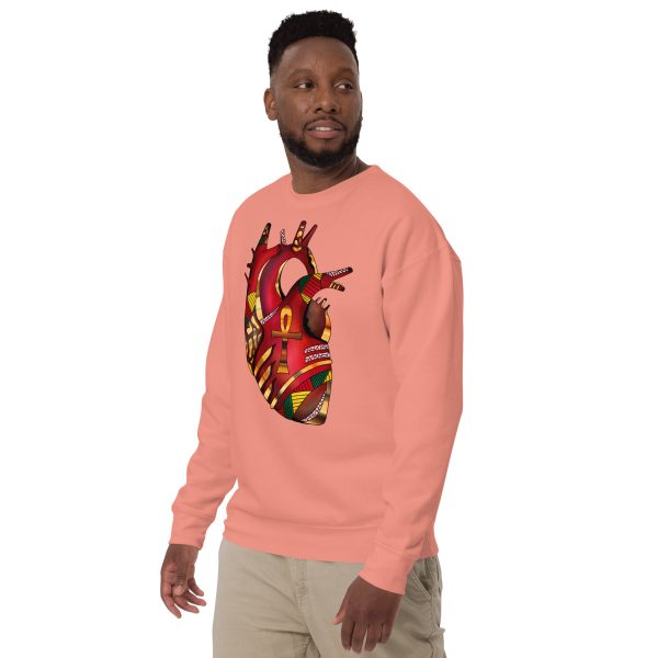 Heart Drawing “Melanin Heart” Heart Sweatshirt - Image 3