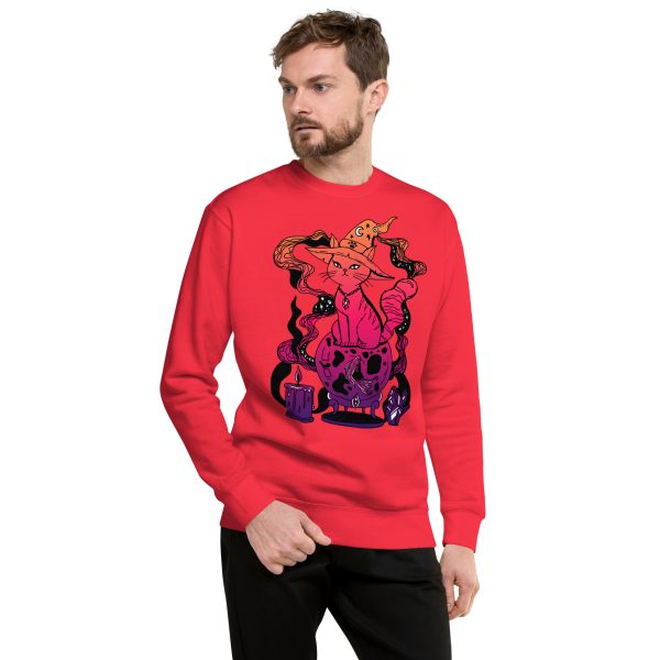 Sunset Cat Drawing “Magical Cat of Fortune” Cat Sweatshirt - Image 5
