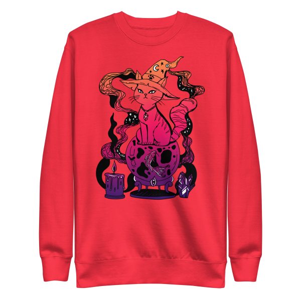 Sunset Cat Drawing “Magical Cat of Fortune” Cat Sweatshirt - Image 8
