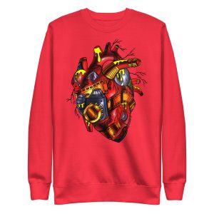 Heart Drawing “Photographer's Heart” Red and Cream Heart Sweatshirt