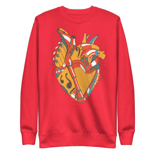 Cafe Heart Drawing “Musical Heart No. 2” Heart Sweatshirt - Image 11