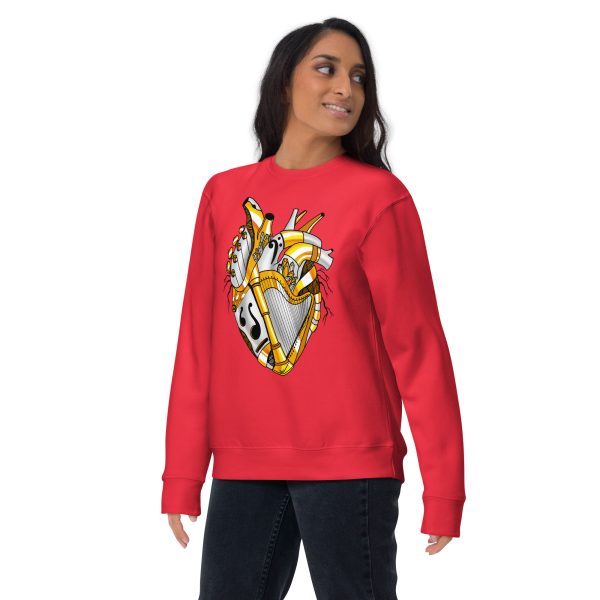Guardian Gold Heart Drawing “Musical Heart No. 2” Heart Sweatshirt - Image 3