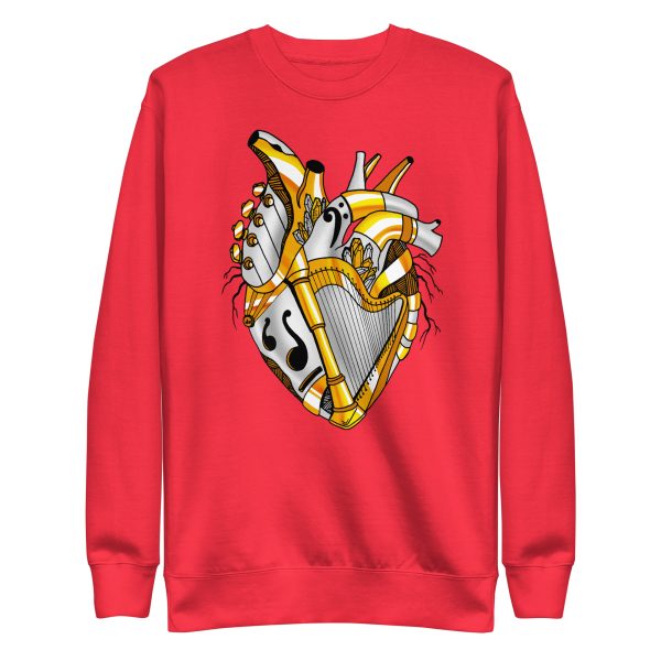 Guardian Gold Heart Drawing “Musical Heart No. 2” Heart Sweatshirt - Image 8