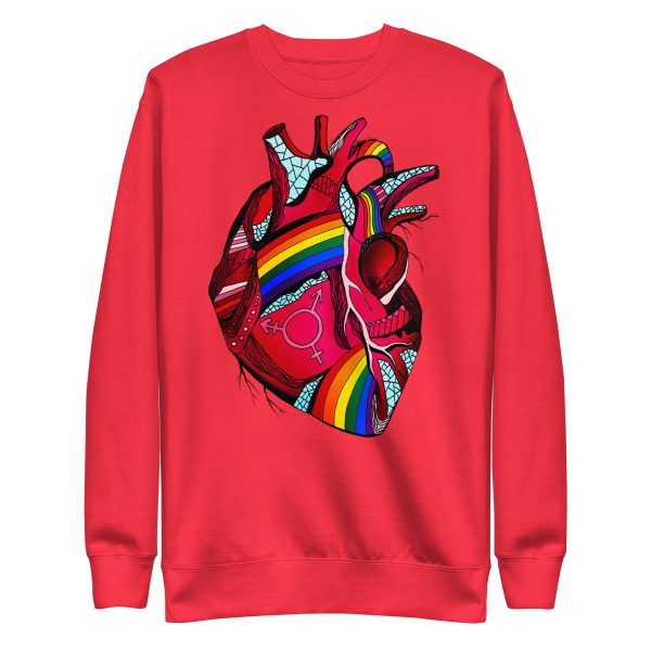 Heart Drawing "Pride Heart” Graphic Heart Sweatshirt - Image 13