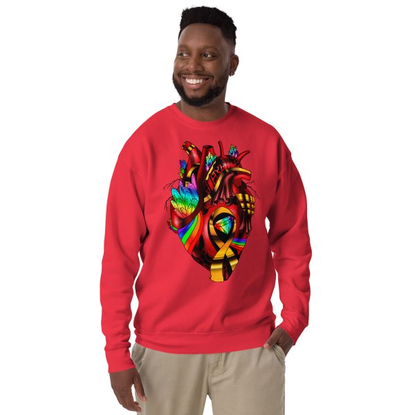 Heart Drawing "Pride Awareness Heart” Heart Sweatshirt - Image 4