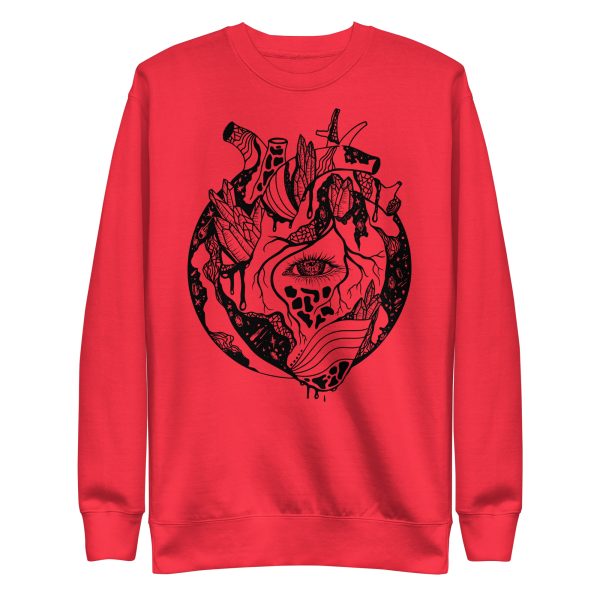 Heart Drawing "Cosmic Heart” Heart Sweatshirt - Image 7