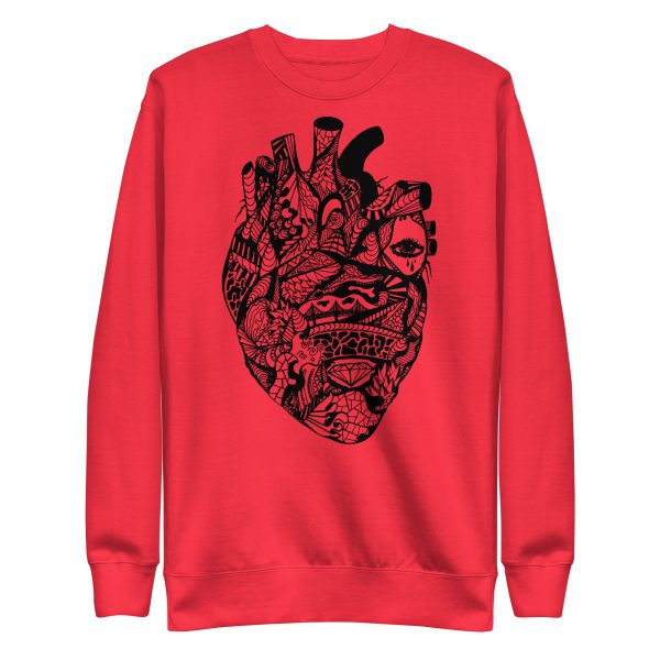 Heart Drawing "Transparent Heart” Line Art Heart Sweatshirt - Image 2
