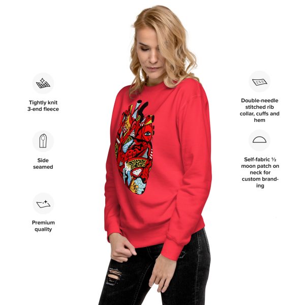 Heart Drawing “Transparent Heart” Heart Sweatshirt - Image 2