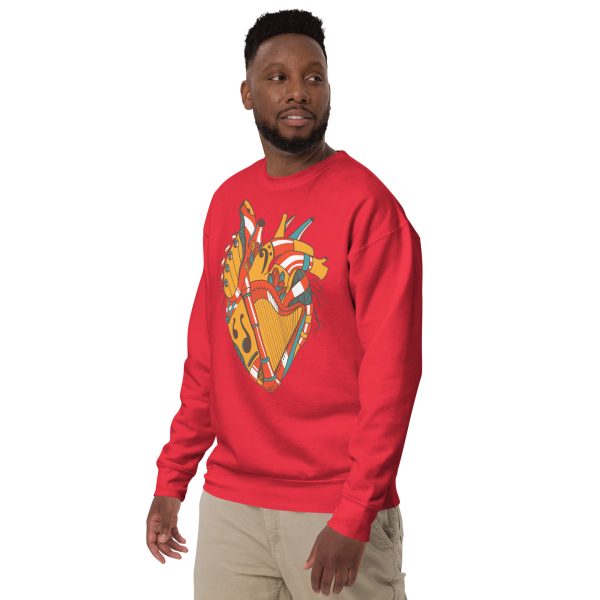 Cafe Heart Drawing “Musical Heart No. 2” Heart Sweatshirt - Image 4