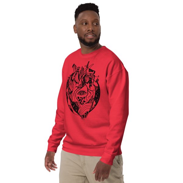 Heart Drawing "Cosmic Heart” Heart Sweatshirt - Image 2