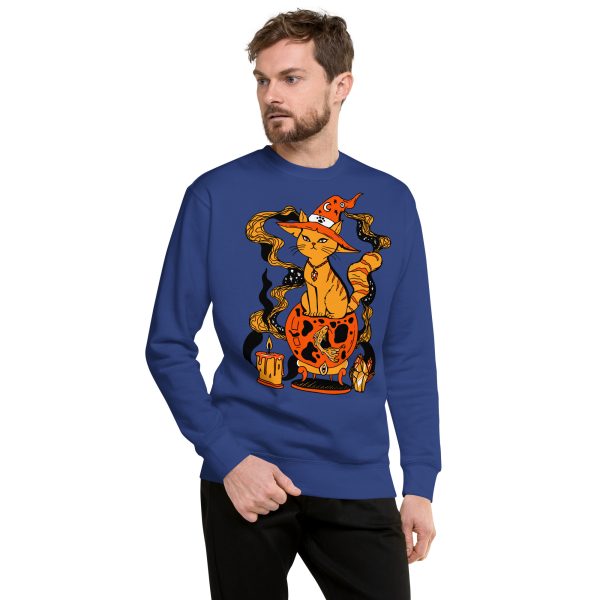 Orange Cat Sweatshirt “Magical Cat of Fortune” Cat Mom Sweatshirt - Image 2