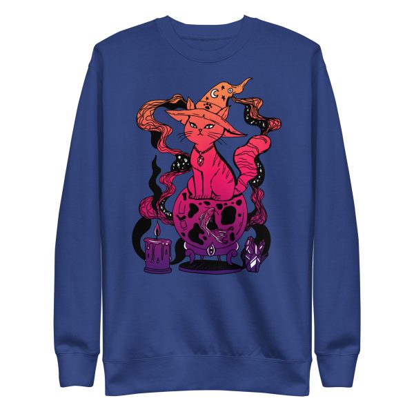 Sunset Cat Drawing “Magical Cat of Fortune” Cat Sweatshirt - Image 7