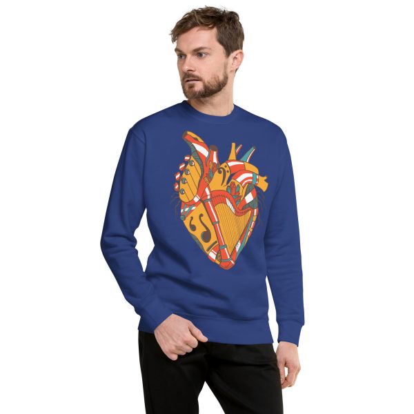 Cafe Heart Drawing “Musical Heart No. 2” Heart Sweatshirt - Image 3
