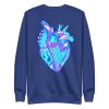 Blue Heart Drawing “Musical Heart No. 2” Heart Sweatshirt - Image 6