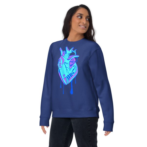 Blue Heart Drawing “Musical Heart” Heart Sweatshirt - Image 3