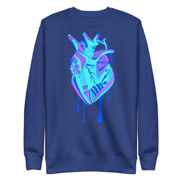 Blue Heart Drawing “Musical Heart” Heart Sweatshirt - Image 6