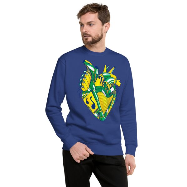 Heart Drawing “Brazil Musical Heart No. 2” Heart Sweatshirt - Image 3