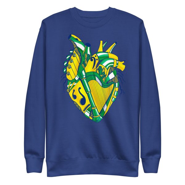 Heart Drawing “Brazil Musical Heart No. 2” Heart Sweatshirt - Image 9