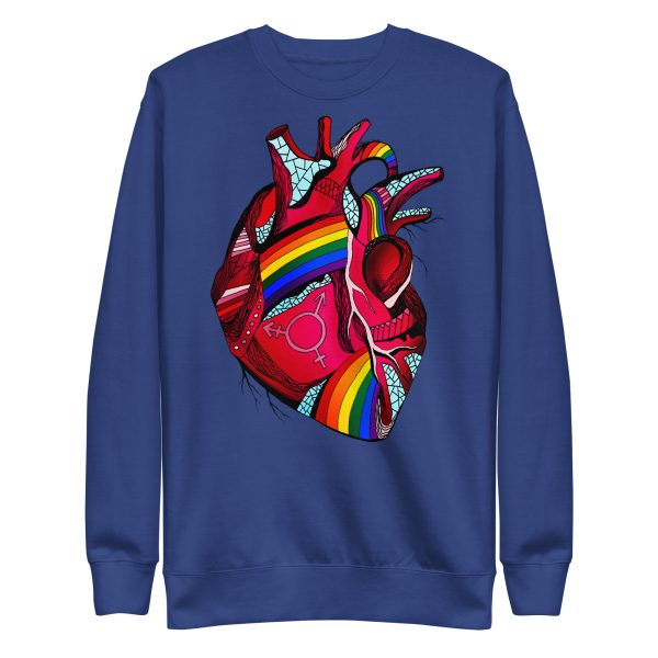Heart Drawing "Pride Heart” Graphic Heart Sweatshirt - Image 9